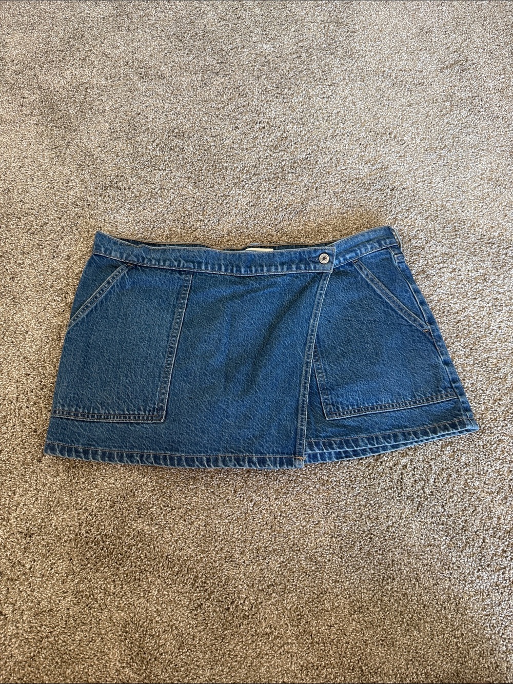Abercrombie & Fitch Blue Denim Wrap Mini Skirt